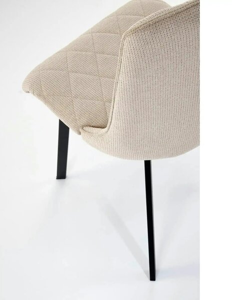 Scaun K561, bej/negru, stofa clasica/metal, 44x58x85 cm