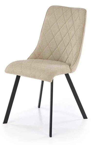 Scaun K561, bej/negru, stofa clasica/metal, 44x58x85 cm