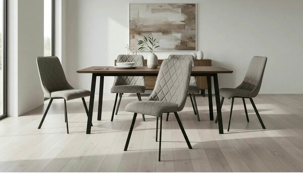 Scaun K561, gri/negru, stofa clasica/metal, 44x58x85 cm
