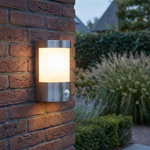 Lampă de perete exterioară modernă din oțel inoxidabil cu senzor de mișcare IP44 - Mira
