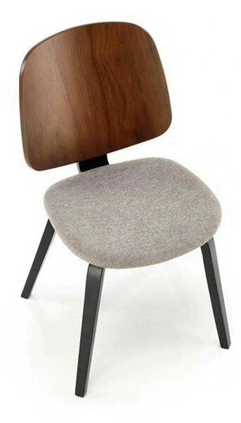 Scaun K563, nuc/gri/negru, lemn/placaj/stofa, 45x54x81 cm