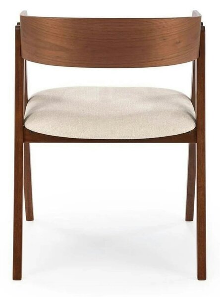 Scaun K562, bej deschis/nuc, stofa/lemn, 55x49x75 cm