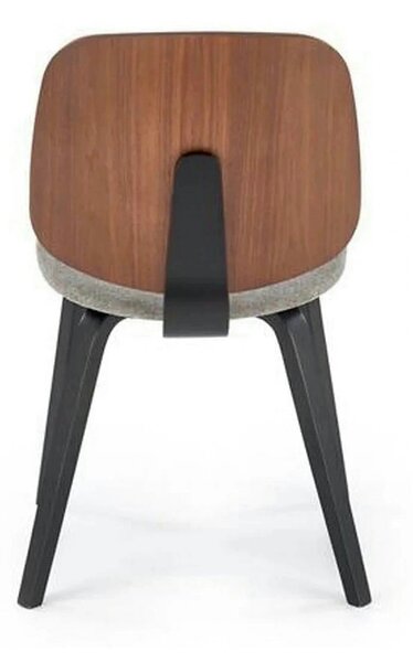 Scaun K563, nuc/gri/negru, lemn/placaj/stofa, 45x54x81 cm