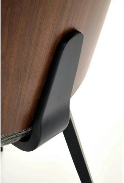 Scaun K563, nuc/gri/negru, lemn/placaj/stofa, 45x54x81 cm