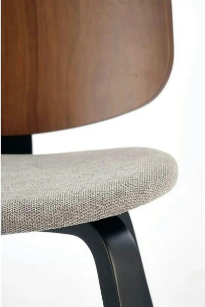 Scaun K563, nuc/gri/negru, lemn/placaj/stofa, 45x54x81 cm