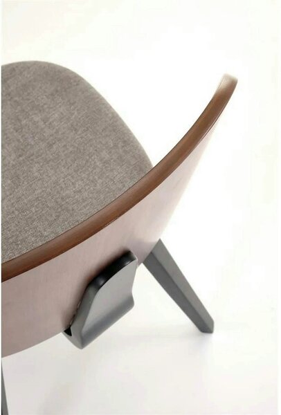 Scaun K563, nuc/gri/negru, lemn/placaj/stofa, 45x54x81 cm