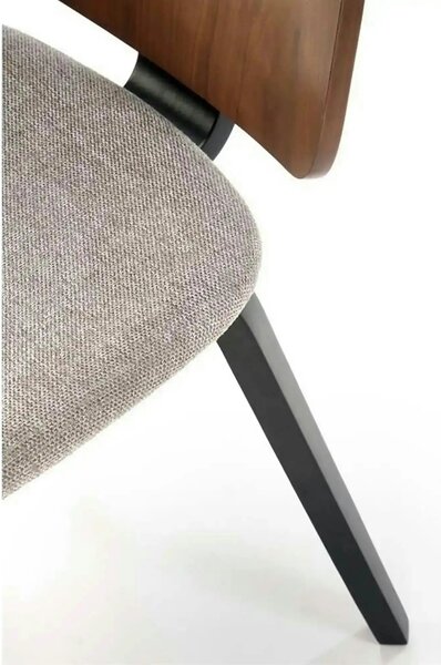 Scaun K563, nuc/gri/negru, lemn/placaj/stofa, 45x54x81 cm