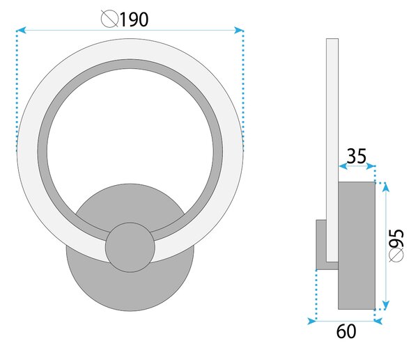 APLICĂ DE PERETE LED LHJ067-W CHROME