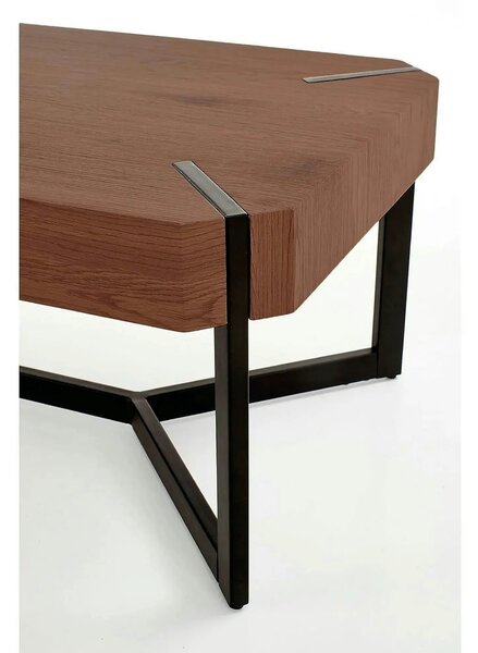 Masuta cafea LAVIDA, nuc/negru, 110x60x43 cm