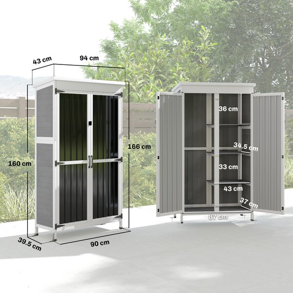 Outsunny Dulap de Exterior pentru Unelte cu 3 Rafturi Detasabile | Aosom Romania
