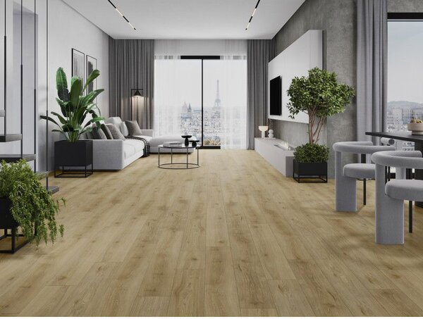 Mexen Charter Oak probă panouri vinilice SPC 6,5 mm, suport IXPE 1,5 mm, 4 V-Fuga, Stejar - F1022-S