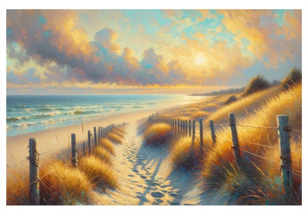 Tablou drum printre dune spre mare