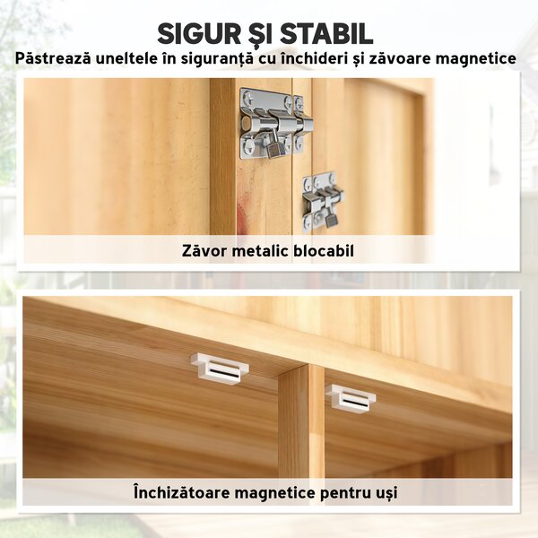 Outsunny Dulap de Exterior pentru Unelte cu Rafturi Detașabile | Aosom Romania