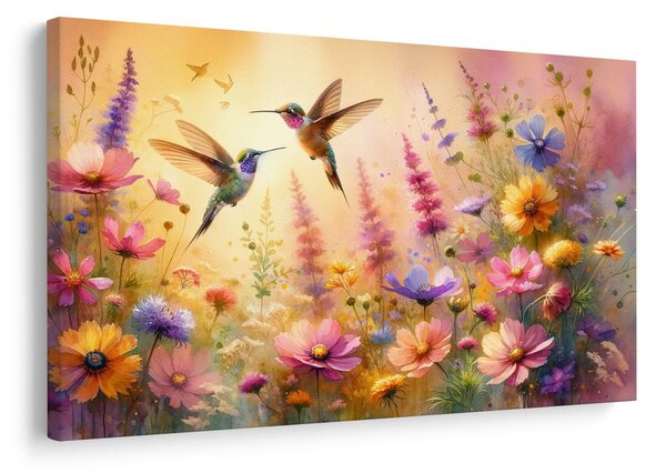 Tablou colibri și flori