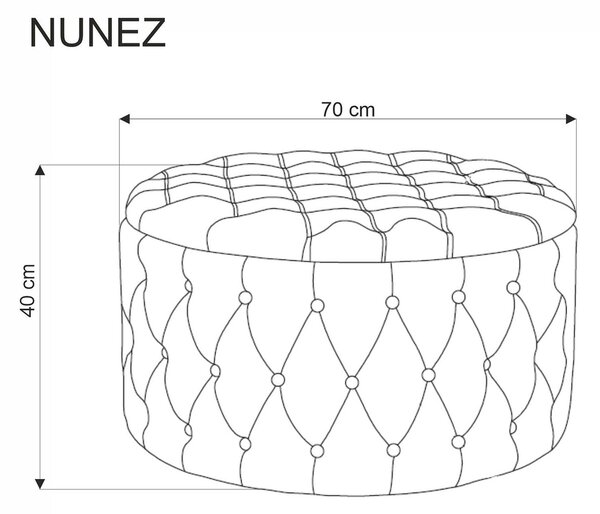 Taburet NUNEZ, stofa catifelata roz, cu spatiu depozitare, 70x70x40 cm