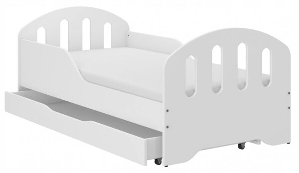 Pat pentru copii SMILE cu sertar 160 x 80 cm alb