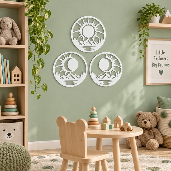 Eclipse Harmony NOOT – Set 3 decorațiuni de perete cu eclipse solare, Ø24 cm