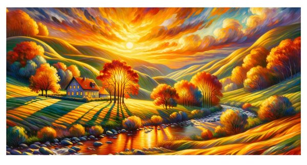 Tablou vale aurie de toamnă