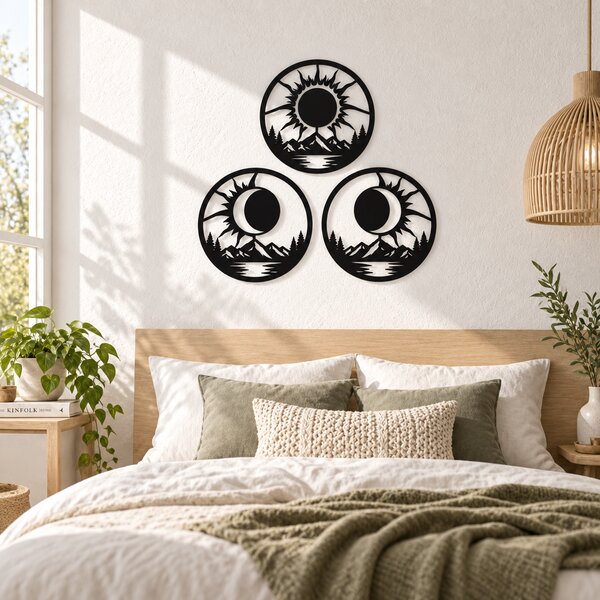 Eclipse Harmony NOOT – Set 3 decorațiuni de perete cu eclipse solare, Ø24 cm