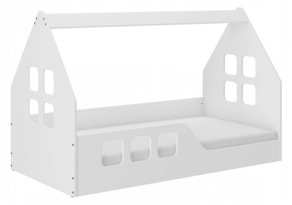 Pat pentru copii Montessori house 160 x 80 cm alb stânga