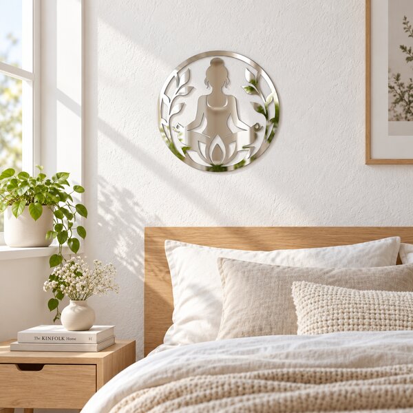 Decorațiune de perete din plexiglas oglindă argintiu Reflective Serenity – NOOT, 24 cm