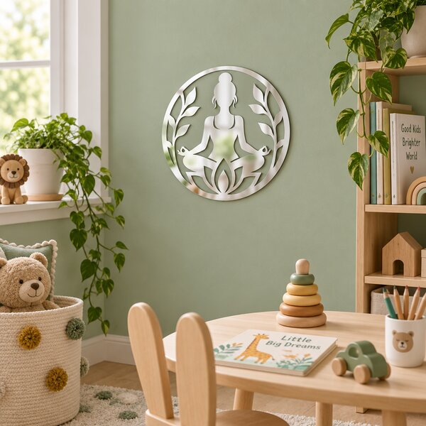 Decorațiune de perete din plexiglas oglindă argintiu Reflective Serenity – NOOT, 24 cm