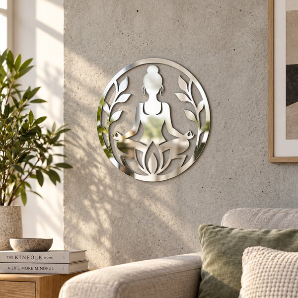 Decorațiune de perete din plexiglas oglindă argintiu Reflective Serenity – NOOT, 24 cm