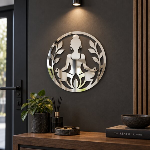 Decorațiune de perete din plexiglas oglindă argintiu Reflective Serenity – NOOT, 24 cm