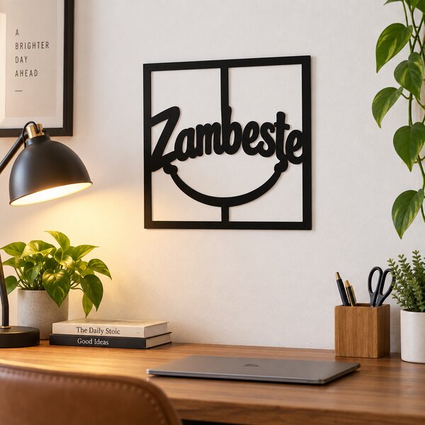 Zâmbește Deco – Decorațiune de perete din plexiglas alb/negru, 30x30 cm | NOOT
