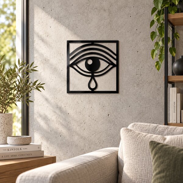 Lacrima Ochiului – Decorațiune de perete din plexiglas negru, 24 × 24 cm | NOOT