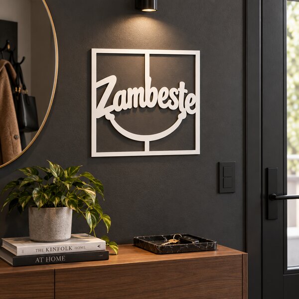 Zâmbește Deco – Decorațiune de perete din plexiglas alb/negru, 30x30 cm | NOOT