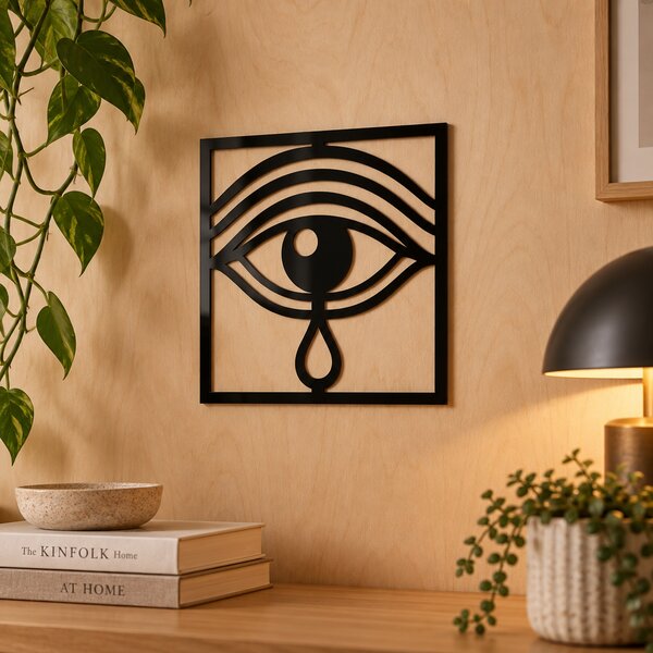 Lacrima Ochiului – Decorațiune de perete din plexiglas negru, 24 × 24 cm | NOOT