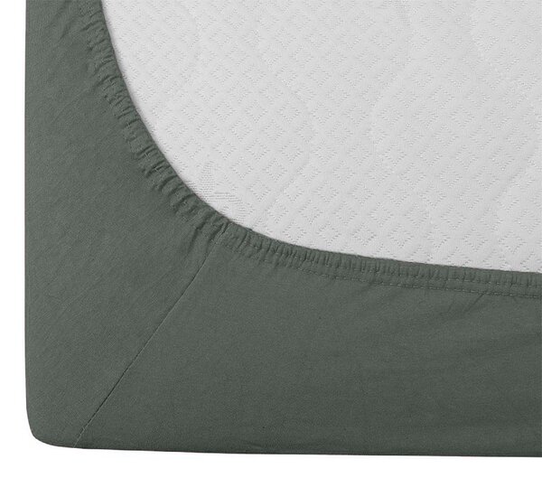 Cearsaf Jersey cu elastic 90x200 cm verde inchis
