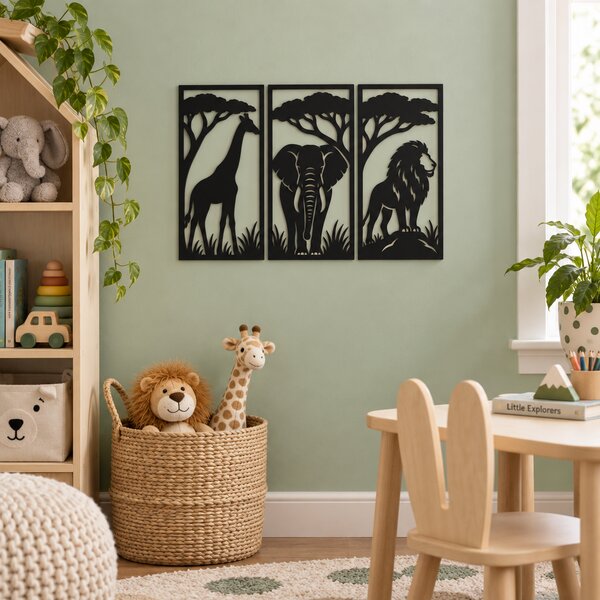 Safari Dreams – Set 3 decorațiuni de perete 40 x 19 cm | NOOT