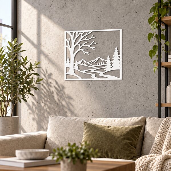 Decorațiune de perete Iarna Magică – Plexiglas alb, 26 × 24 cm | NOOT