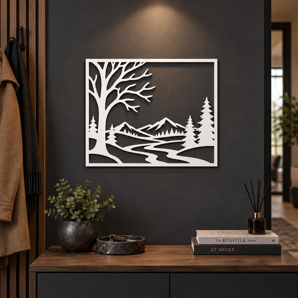 Decorațiune de perete Iarna Magică – Plexiglas alb, 26 × 24 cm | NOOT