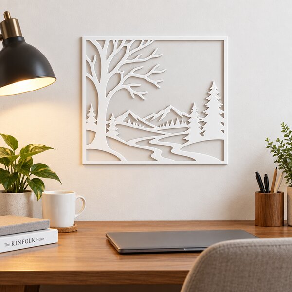 Decorațiune de perete Iarna Magică – Plexiglas alb, 26 × 24 cm | NOOT