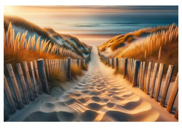 Tablou drum printre dune spre mare