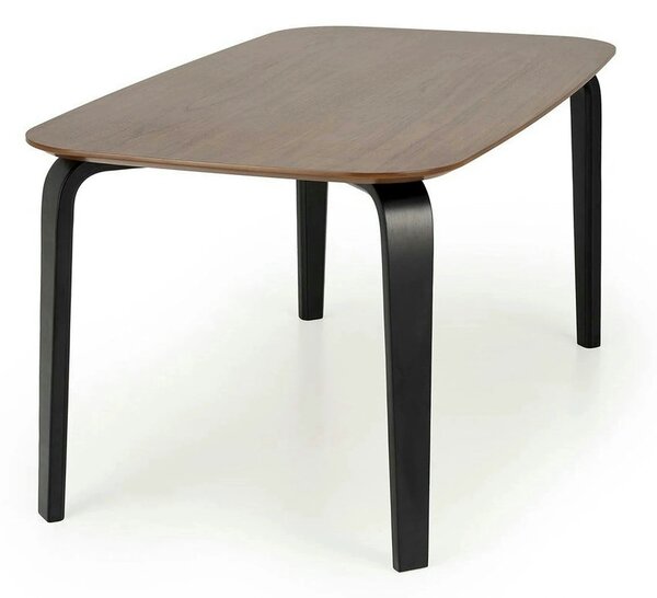 Masa PEDRO, nuc/negru, furnir/lemn, 160x90x75 cm
