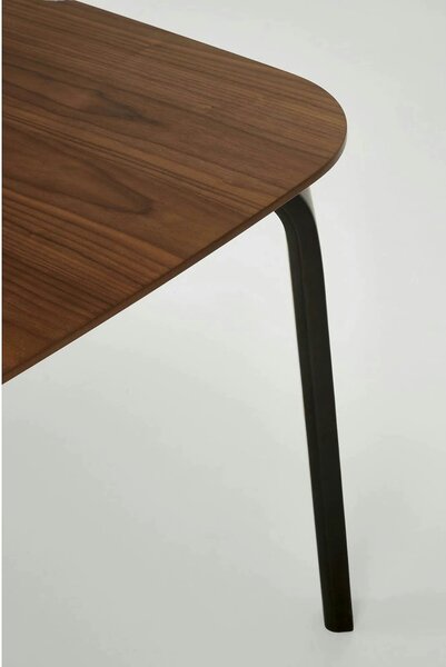 Masa PEDRO, nuc/negru, furnir/lemn, 160x90x75 cm