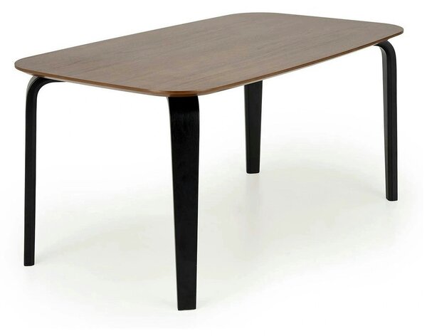 Masa PEDRO, nuc/negru, furnir/lemn, 160x90x75 cm