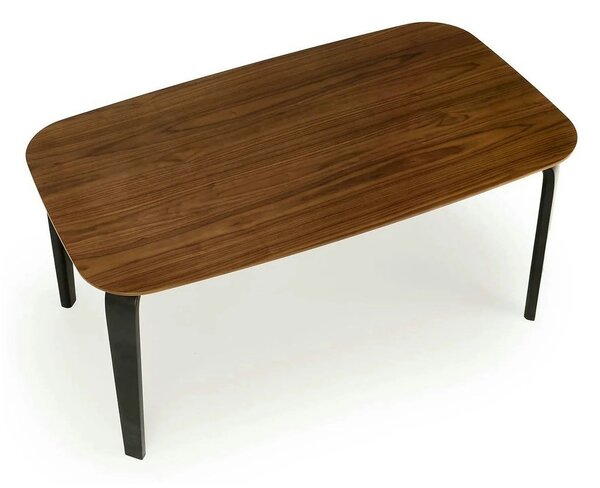 Masa PEDRO, nuc/negru, furnir/lemn, 160x90x75 cm