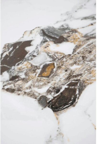 Masuta ROSA, alb/gri, ceramica/metal, 50x50x59 cm