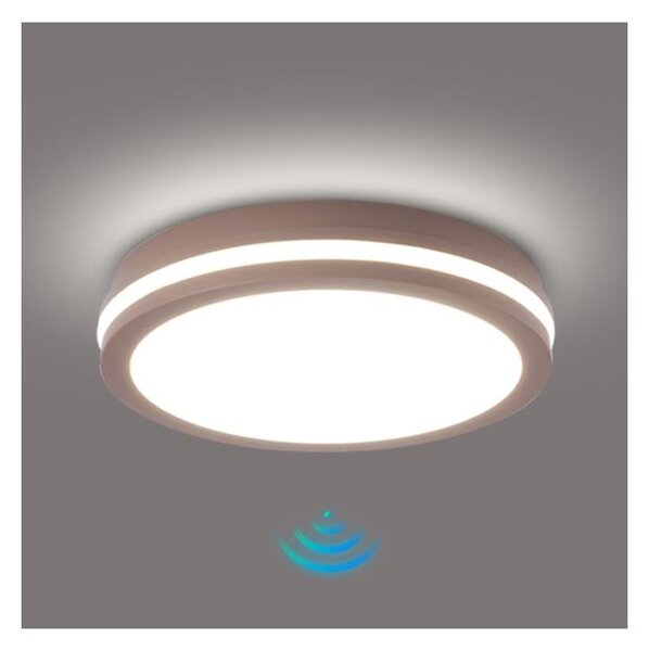 Brilagi - Lampă LED de exterior cu senzor BENE LED/24W/230V pr. 26 cm maro IP54
