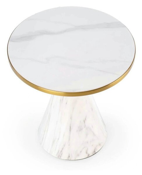 Masuta TALBI, alb/auriu, ceramica/metal, 50x50x52 cm