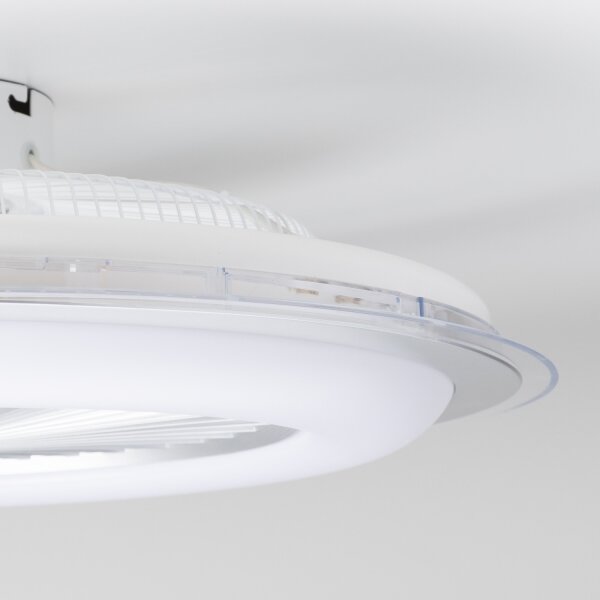 Plafonieră LED dimabilă cu ventilator Brilagi RONDA LED/48W/230V argintiu + telecomandă