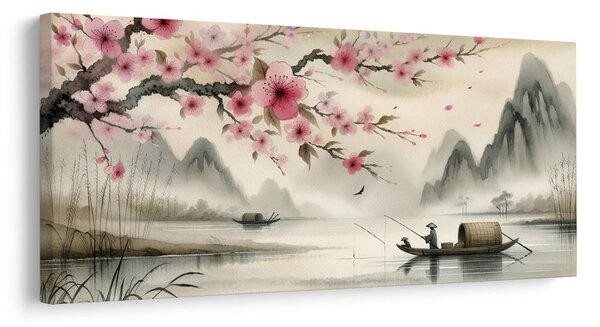 Tablou pescuit liniștit în Asia
