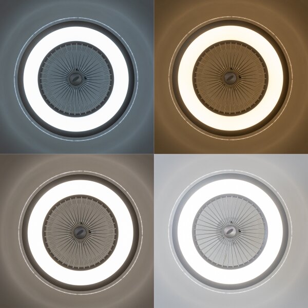 Plafonieră LED dimabilă cu ventilator Brilagi RONDA LED/48W/230V argintiu + telecomandă