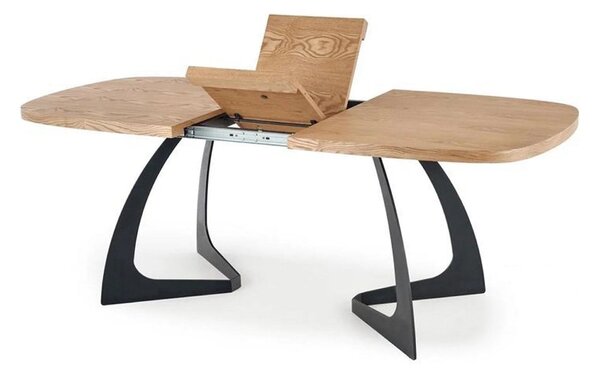 Masa extensibila VELDON, stejar/negru, 160/220x90x75 cm