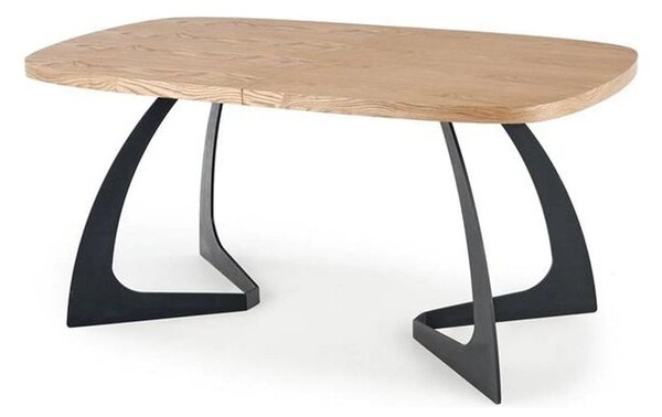 Masa extensibila VELDON, stejar/negru, 160/220x90x75 cm